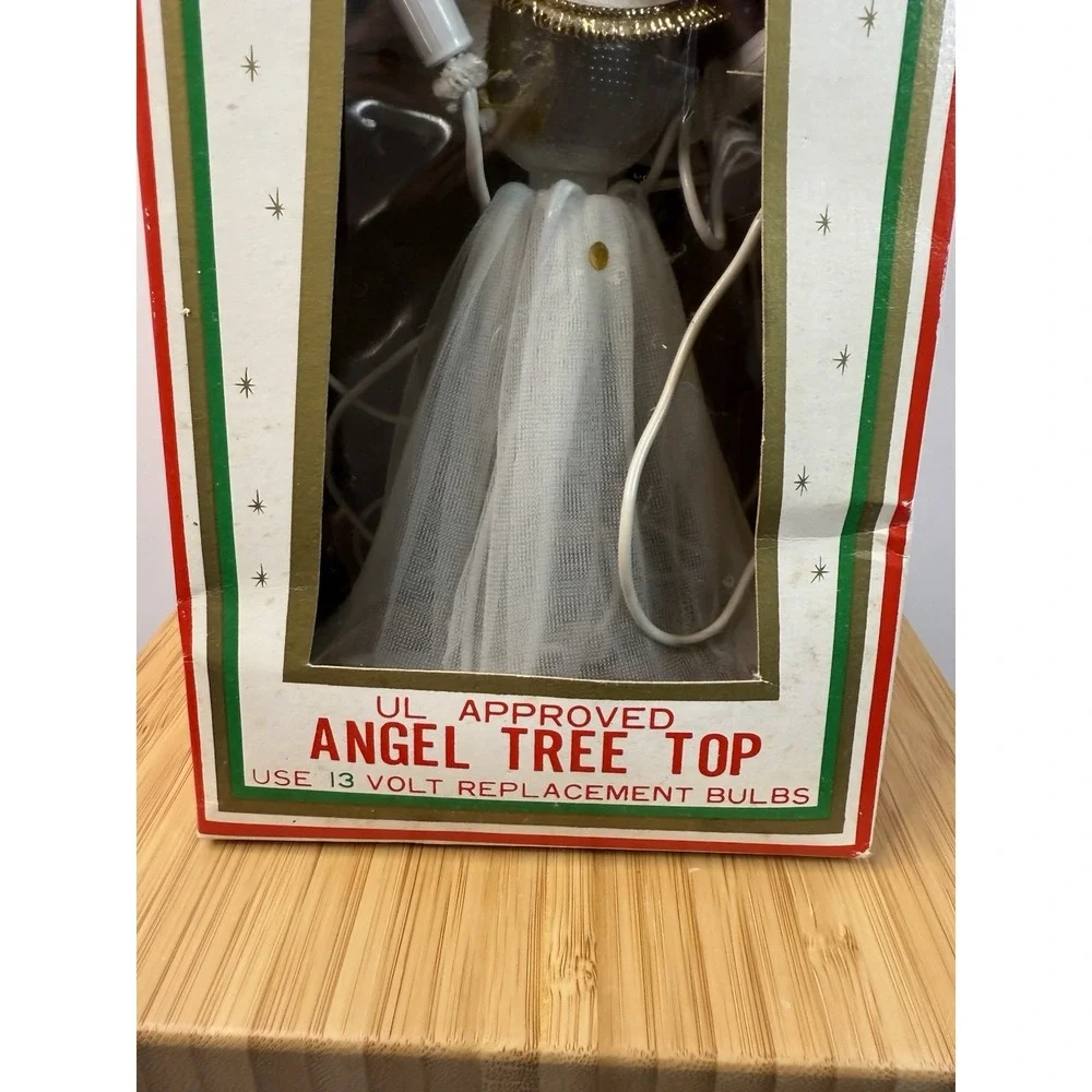 Vtg Angel Tree Topper Xmas Lights Retro Window Tabletop Angel 1970's Read